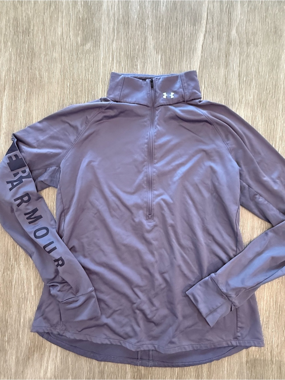 Under Armour ColdGear Purple Sleeve Graphic 1/2 Zip Pullover XL Running